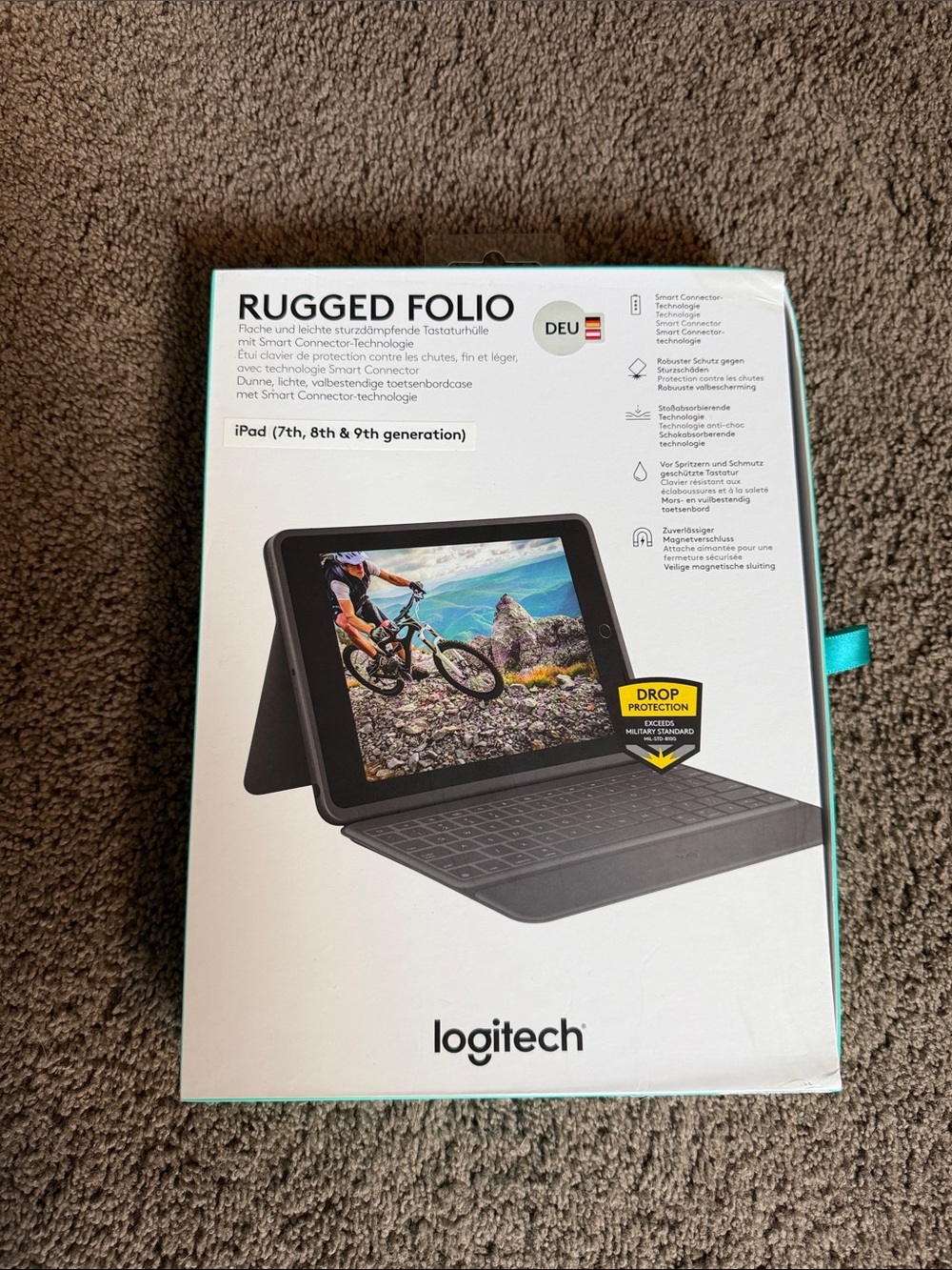 Logitech Rugged Folio Keyboard Case – Black with Teal Trim